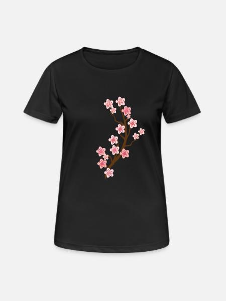fleur de cerisier - T-shirt respirant Femme - noir