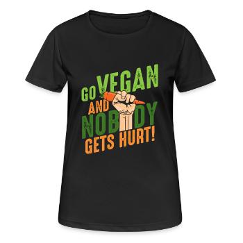 Go vegan and nobody gets hurt Veganer Veganismus - Frauen T-Shirt atmungsaktiv - Schwarz - Vorne - AI Model Female 172 light (172cm)