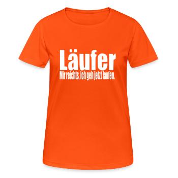 Coureur Pour moi, je vais courir le marathon maintenant - T-shirt respirant Femme - orange néon - Devant - AI Model Female 172 dark (172cm)
