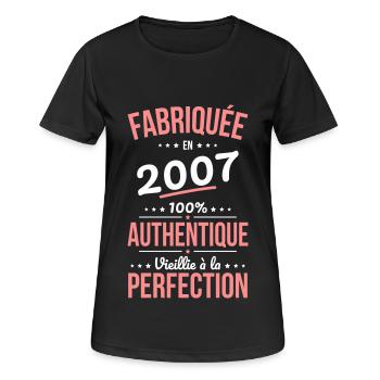 18th Birthday - Made in 2007 - Women's Breathable T-Shirt - black - Front - AI Model Female 172 light (172cm)