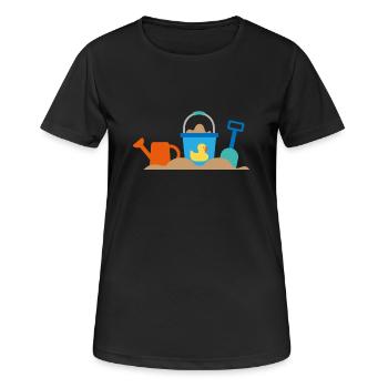 plage - T-shirt respirant Femme - noir - Devant - AI Model Female 172 light (172cm)