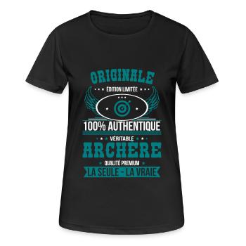 Authentique et véritable archère - Originale - T-shirt respirant Femme - noir - Devant - AI Model Female 172 light (172cm)