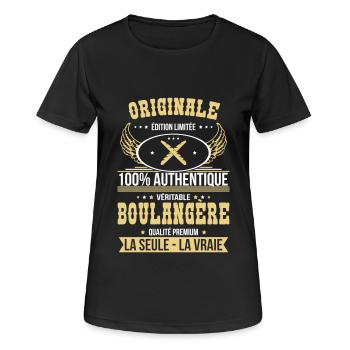 Authentique et véritable boulangère - Originale - T-shirt respirant Femme - noir - Devant - AI Model Female 172 light (172cm)