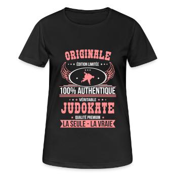 Authentique et véritable judokate - Originale - T-shirt respirant Femme - noir - Devant - AI Model Female 172 light (172cm)