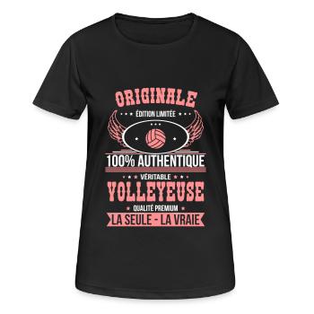 Authentique et véritable volleyeuse - Originale - T-shirt respirant Femme - noir - Devant - AI Model Female 172 light (172cm)