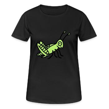 Sauterelle - T-shirt respirant Femme - noir - Devant - AI Model Female 172 light (172cm)