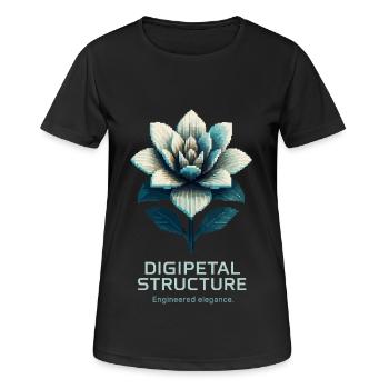 Structure Digipetal – une élégance précise - T-shirt respirant Femme - noir - Devant - AI Model Female 172 light (172cm)