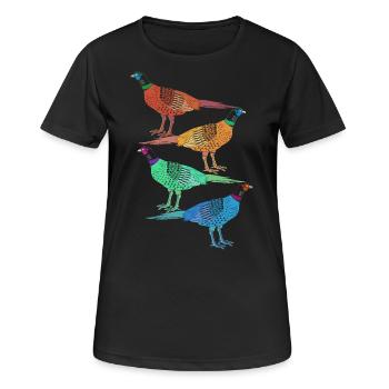 Chasse au faisan Chasse Chasse au faisan - T-shirt respirant Femme - noir - Devant - AI Model Female 172 light (172cm)