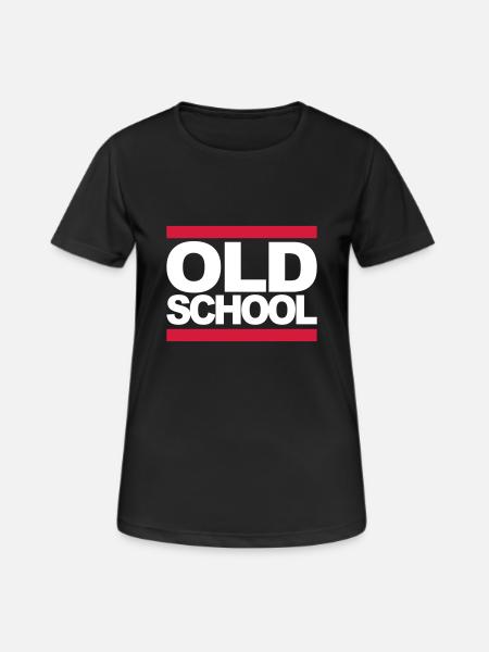 oldschool_2c - Frauen T-Shirt atmungsaktiv - Schwarz