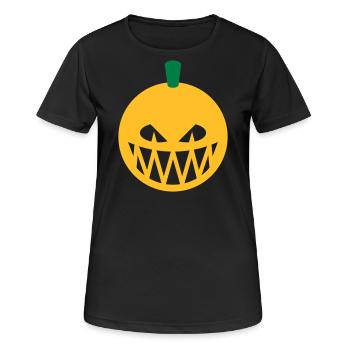 Citrouille d’Halloween (lanterne de citrouille / Emoji / 2C) - T-shirt respirant Femme - noir - Devant - AI Model Female 172 light (172cm)