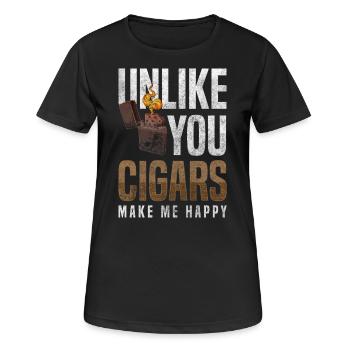 Zigarre Raucher Gentlemen Club Luxus Qualm - Frauen T-Shirt atmungsaktiv - Schwarz - Vorne - AI Model Female 172 light (172cm)
