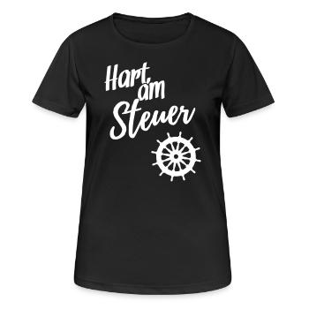 Hart am Steuer - Frauen T-Shirt atmungsaktiv - Schwarz - Vorne - AI Model Female 172 light (172cm)