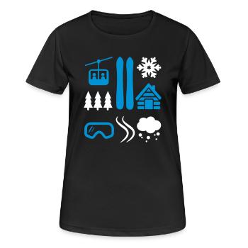 SKI - T-shirt respirant Femme - noir - Devant - AI Model Female 172 light (172cm)