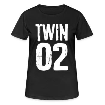 Twin 01 02 Twins Partnerlook Twin cadeau - T-shirt respirant Femme - noir - Devant - AI Model Female 172 light (172cm)