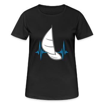 pouls fréquence cardiaque battre mer vagues bateau voile s - T-shirt respirant Femme - noir - Devant - AI Model Female 172 light (172cm)