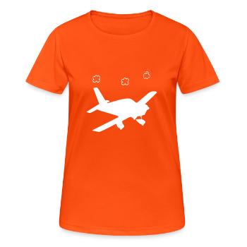 avion - T-shirt respirant Femme - orange néon - Devant - AI Model Female 172 dark (172cm)