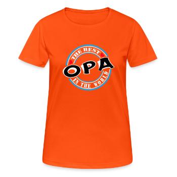 Opa,Großvater,Geschenkidee,Enkelkind,Enkel (25) - Frauen T-Shirt atmungsaktiv - Neonorange - Vorne - AI Model Female 172 dark (172cm)