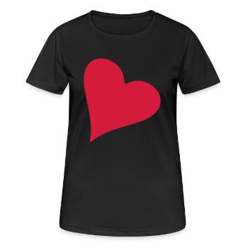 Symbole de coeur étrange rouge - T-shirt respirant Femme - noir - Devant - AI Model Female 172 light (172cm)