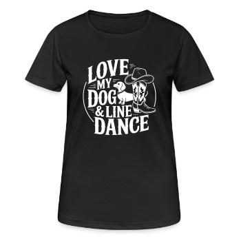 J’adore mon chien et la danse en ligne - T-shirt respirant Femme - noir - Devant - AI Model Female 172 light (172cm)