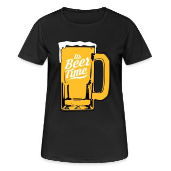 Conception de la bière - T-shirt respirant Femme - noir - Devant - AI Model Female 172 light (172cm)