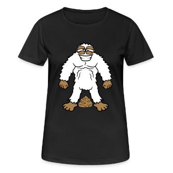 kacke haufen haeufchen gestank scheisse kot yeti m - Frauen T-Shirt atmungsaktiv - Schwarz - Vorne - AI Model Female 172 light (172cm)