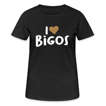 J'aime Bigos - cuisine polonaise Pologne cuisine délicieuse - T-shirt respirant Femme - noir - Devant - AI Model Female 172 light (172cm)