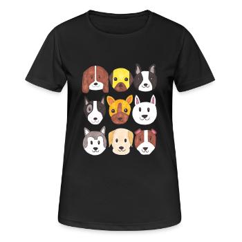 Hunde - Frauen T-Shirt atmungsaktiv - Schwarz - Vorne - AI Model Female 172 light (172cm)