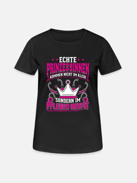 ECHTE PRINZESSINNEN pfleger - Frauen T-Shirt atmungsaktiv - Schwarz