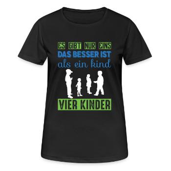 Vier Kinder - Frauen T-Shirt atmungsaktiv - Schwarz - Vorne - AI Model Female 172 light (172cm)