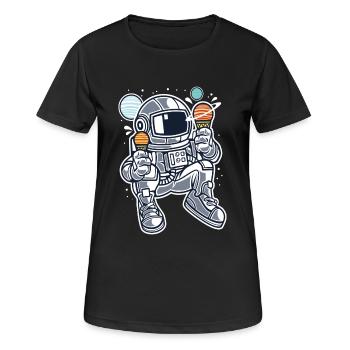 Ice Cream Astronaut - Frauen T-Shirt atmungsaktiv - Schwarz - Vorne - AI Model Female 172 light (172cm)