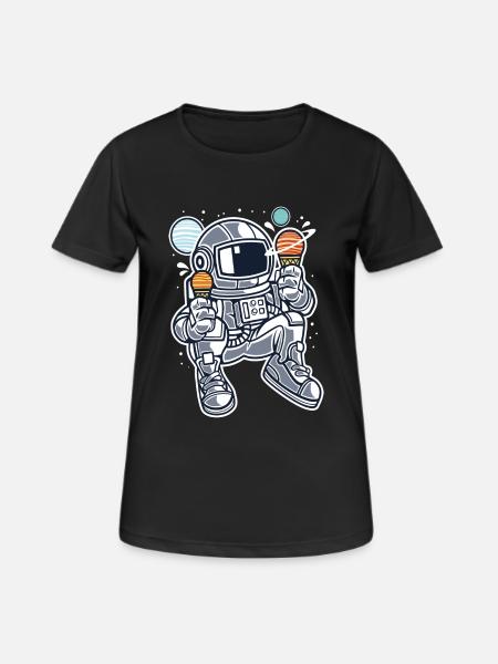 Ice Cream Astronaut - Women's Breathable T-Shirt - black