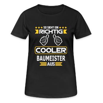 BAUMEISTER - Frauen T-Shirt atmungsaktiv - Schwarz - Vorne - AI Model Female 172 light (172cm)