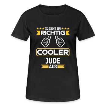 JUDE - Frauen T-Shirt atmungsaktiv - Schwarz - Vorne - AI Model Female 172 light (172cm)