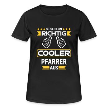PFARRER - Frauen T-Shirt atmungsaktiv - Schwarz - Vorne - AI Model Female 172 light (172cm)