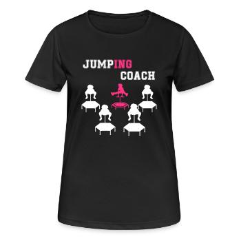 jumping trampoline girl jumping jump gift - Women's Breathable T-Shirt - black - Front - AI Model Female 172 light (172cm)