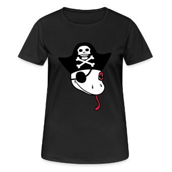 head gecko pirate sailor capitaen seaman seeba - Women's Breathable T-Shirt - black - Front - AI Model Female 172 light (172cm)