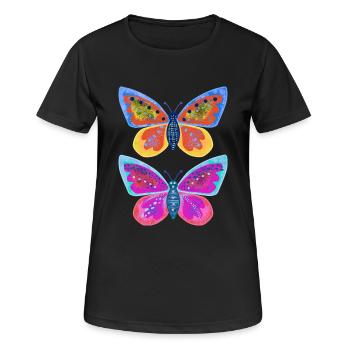 Jolis papillons - T-shirt respirant Femme - noir - Devant - AI Model Female 172 light (172cm)