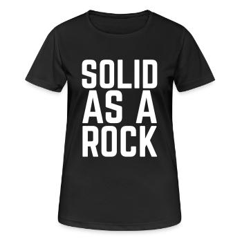 Solid as a Rock - Frauen T-Shirt atmungsaktiv - Schwarz - Vorne - AI Model Female 172 light (172cm)