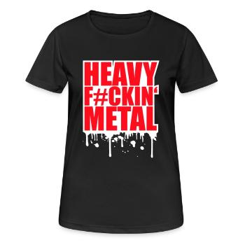 Heavy F#ckin' Metal Hard Rock Music Graffiti Spray - Women's Breathable T-Shirt - black - Front - AI Model Female 172 light (172cm)
