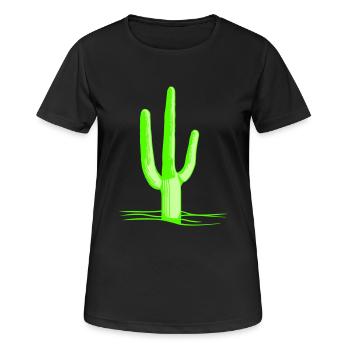 Kaktus Stacheln Wüste Kakteengewächs Cool Kakteen - Frauen T-Shirt atmungsaktiv - Schwarz - Vorne - AI Model Female 172 light (172cm)