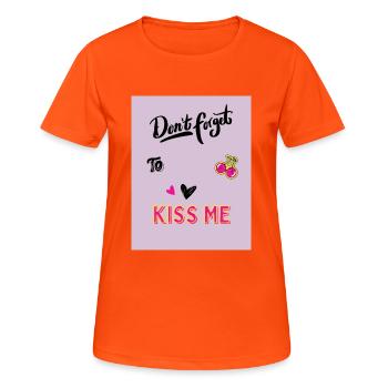 Embrasse-moi mignon SAC - T-shirt respirant Femme - orange néon - Devant - AI Model Female 172 dark (172cm)