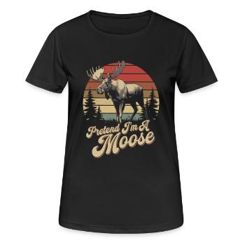 Moose humor for animal lovers - Women's Breathable T-Shirt - black - Front - AI Model Female 172 light (172cm)
