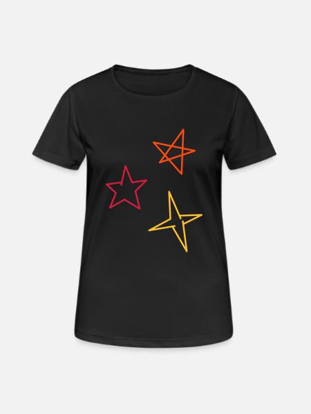 Stars tricolor - Women's Breathable T-Shirt - black