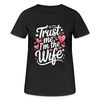 Frau Ehefrau Partnerin Familie Verheiratet - Frauen T-Shirt atmungsaktiv - Schwarz - Vorne - AI Model Female 172 light (172cm)