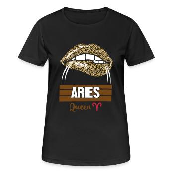 Sternzeichen Widder - Frauen T-Shirt atmungsaktiv - Schwarz - Vorne - AI Model Female 172 light (172cm)