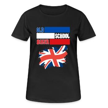 OLD SCHOOL BIKER UK - Frauen T-Shirt atmungsaktiv - Schwarz - Vorne - AI Model Female 172 light (172cm)