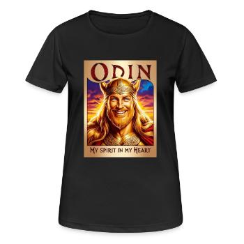 Odin. - Frauen T-Shirt atmungsaktiv - Schwarz - Vorne - AI Model Female 172 light (172cm)