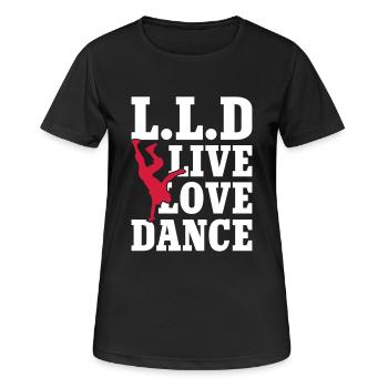 Live Love Dance - T-shirt respirant Femme - noir - Devant - AI Model Female 172 light (172cm)