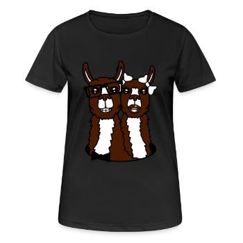 loch gesichter kopf liebe verliebt paar paerchen f - Frauen T-Shirt atmungsaktiv - Schwarz - Vorne - AI Model Female 172 light (172cm)
