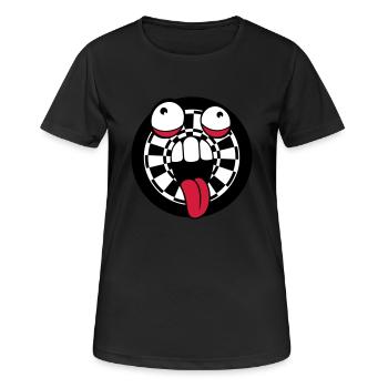 darts spielen verein pfeil zielscheibe verrueckt g - Frauen T-Shirt atmungsaktiv - Schwarz - Vorne - AI Model Female 172 light (172cm)